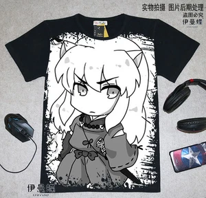 Cosplay InuYasha Anime Manga T-Shirt Kostüme Schwarz Polyester Neu - Picture 1 of 4