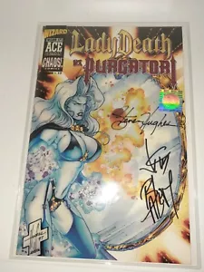 Lady Death Vs Purgatori #17 Wizard Ace 9.8 2x SS Hughes Balent COA Acetate - Picture 1 of 8