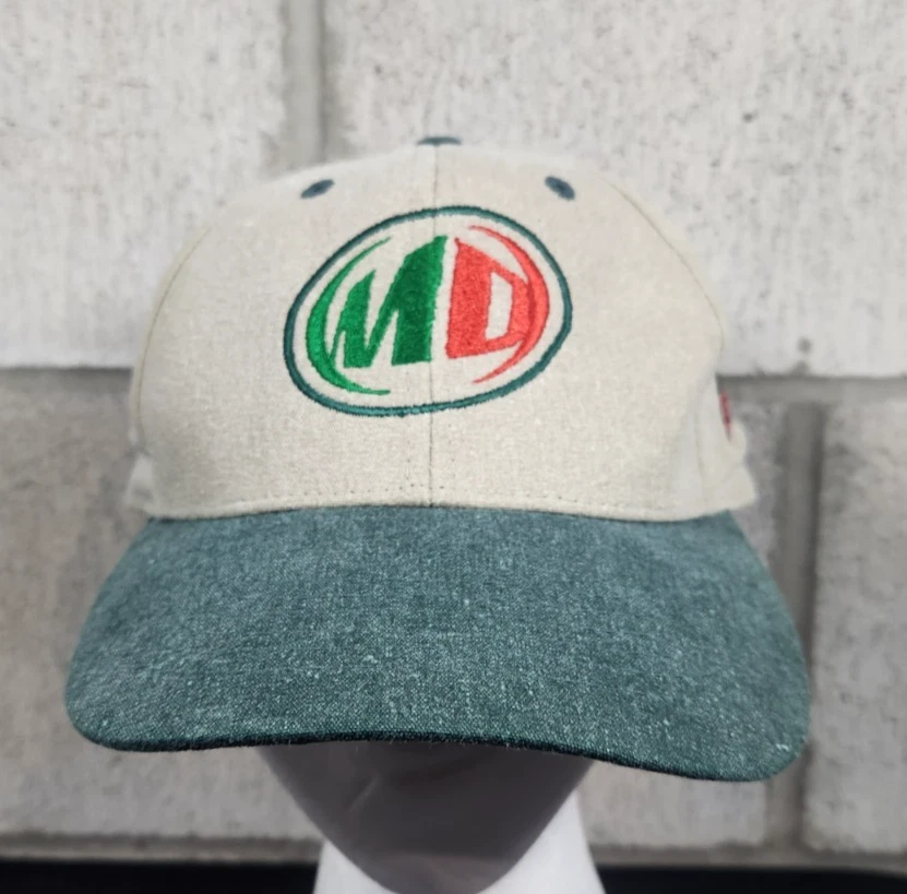 Винтажная бежевая шляпа с ремешком на спине Mountain Dew - Изображение 1 из 4