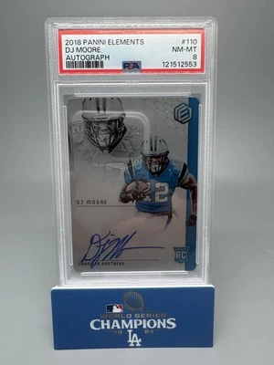 DJ Moore 2018 Elements Metal Rookie Autographs 110/199 Card #110 PSA 8 - Image 1 of 4