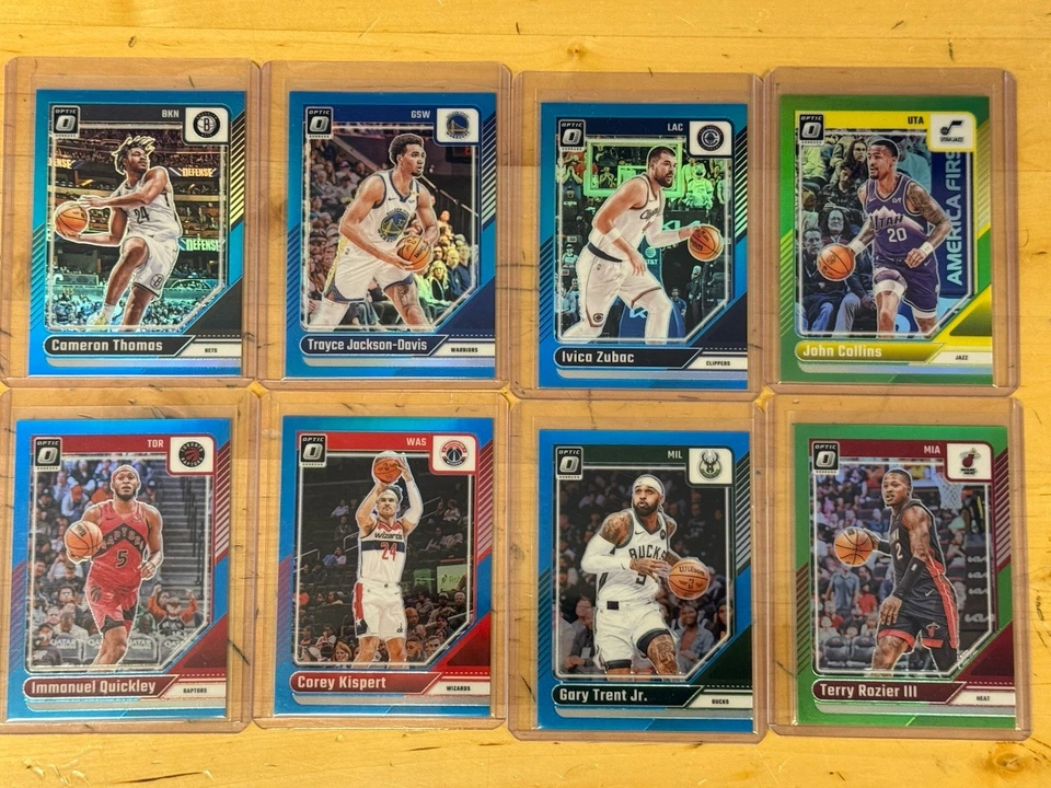 2024-25 Donruss Optic verde lima/azul claro de LOTE 8 cámaras Thomas Gary Trent etc. Foto 1 de 4
