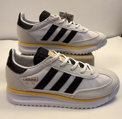 Scarpe Adidas SL72 OG bianche nere scintille unisex sneakers scuola elementare bambini taglia 2 anni