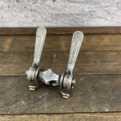 Vintage Campagnolo Record Downtube Friction Shifters Clamp-On Road Italy Double - Image 1 of 4