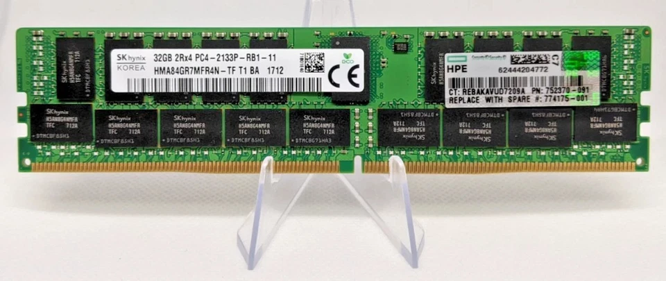 SK Hynix 32GB HMA84GR7MFR4N-TF DDR4-2133P ECC Registered Server Memory - Image 1 of 1