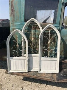 3 French Country Wood Metal Window Frame, Architectural Frame, Farmhouse Decor, - Picture 1 of 3