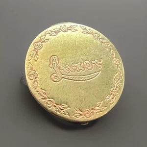 NOS Luxor Rouge in a Brass Vanity Case 980 Sunglow Shade Vintage RARE 1.5” Round - Picture 1 of 5