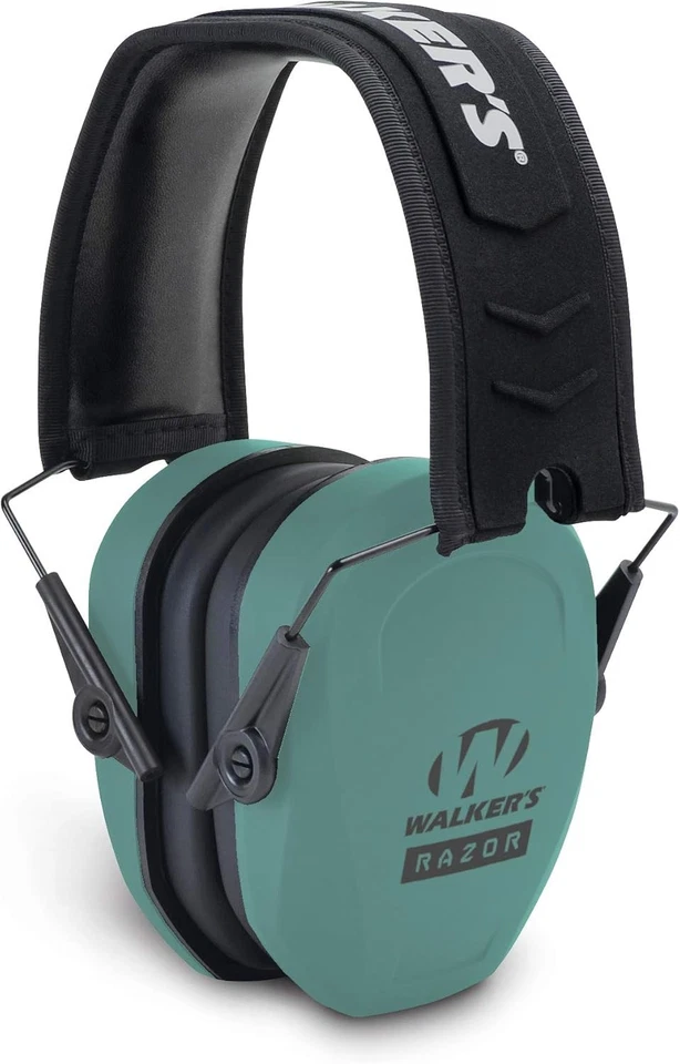 Walker's Razor Slim Passive Muffs Ultra Low Profile Rubberized Coating Teal - Image 1 of 1