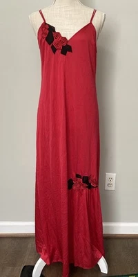 shadowline nightgown Red Floor Length Spegetti Straps Size Small - Image 1 of 4