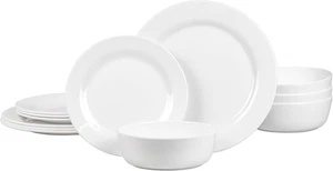 Juegos de platos y cuencos irrompibles para vajilla básica de melamina de 4, 12 piezas Se - Imagen 1 de 6