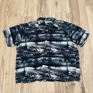 Men's Natural Issue Blue and White Hawaiian Button Up Shirt Size XXL - Picture 1 of 2