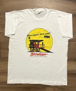Vintage 1995 Sega Baywatch TV Show Pinball Arcade Machine Promo Graphic Shirt XL - Picture 1 of 8