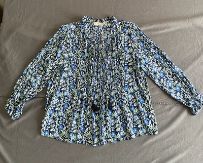 Top Vineyard Vines para mujer mediano jardín botánico pintuck popover manga larga Foto 1 de 4