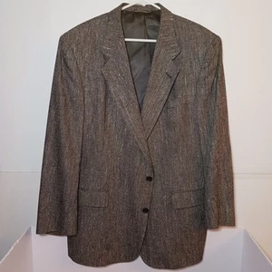 Vintage Christian Dior Monsieur 100% Silk Tweed Sport Coat Mens Sz 44L Gray - Picture 1 of 11