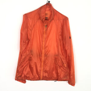 Ragnar Womens EUC Orange Sheer Lightweight Nylon Adjustable Windbreaker Jacket M