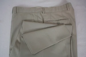 Pantalone uomo PAZONI Made in Italy piatto davanti cammello beige tutto lana scarto 36 x 33 - Foto 1 di 11