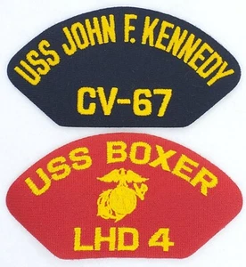 Navy Patches Lot USS John F Kennedy CV-67 USS Boxer LHD 4 5,75x3 NOS Bügelbild - Bild 1 von 4