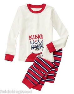 NWT Gymboree Boys Gymmies SZ 4 King of Hearts Cotton L/S Pajama Set winter - Picture 1 of 1