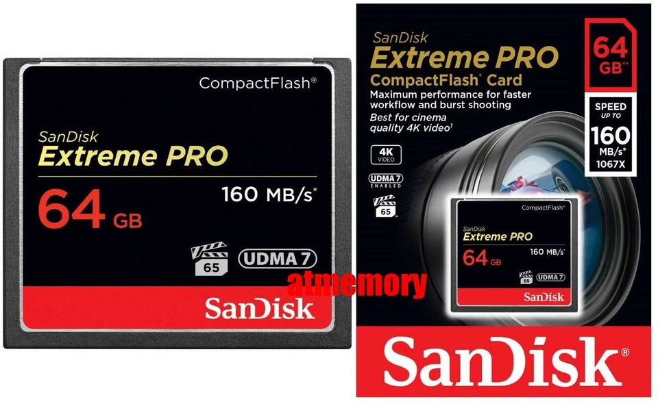 Sandisk Extreme Pro 64GB 64G Compact Flash Card CF 160MB/s 1067x UDMA7 US - Image 1 of 1