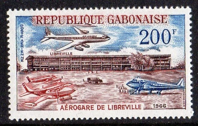 Gabon 1966 Airport 200f fine fresh MNH - Image 1 of 1