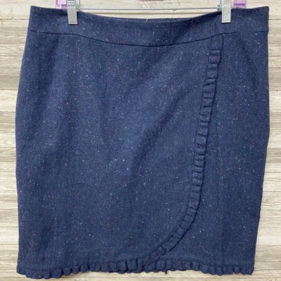 Falda de lana Talbots para mujer talla 16P azul pequeño nueva hasta la rodilla volante profesional Foto 1 de 4