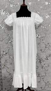 Camisón victoriano SoieRose bicolor 100 % algodón con intrincado encaje - SR-1038 - Imagen 1 de 8