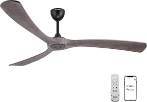 Ovlaim 72 Inch Outdoor Ceiling Fan without Light, 72 INCH, Brown Wood - Picture 1 of 7