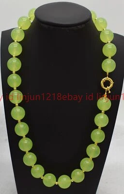 Beautiful Natural 8/10/12mm Green Peridot Round Gemstone Beaded Necklace 16-28in - Image 1 of 4