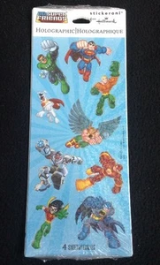 Hojas de pegatinas holográficas DC Super Friends Hallmark Superman Batman Stickeroni  - Imagen 1 de 12