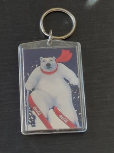 1994 2x2.5 Inch Polar Bear Coca Cola Keychain - Picture 1 of 2