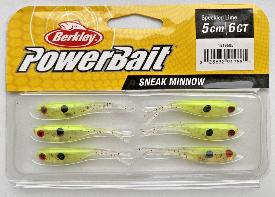 Berkley Powerbait Sneak Minnow 2" 5cm 6-Stück SPECKLED LIME No-Action Shad - Bild 1 von 1