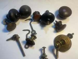 VINTAGE MIXED LOT Of WOODEN CABINET DRAWER PULLS KNOBS HANDLES Antique - Picture 1 of 8