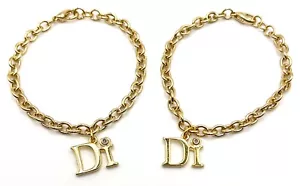 Diamonds International Charm Bracelet Gold Tone Signed Di Lot Of 2 - Picture 1 of 6