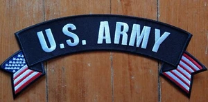 American Flag U.S. ARMY Top Rocker Back Patch ~ Iron On - Picture 1 of 4