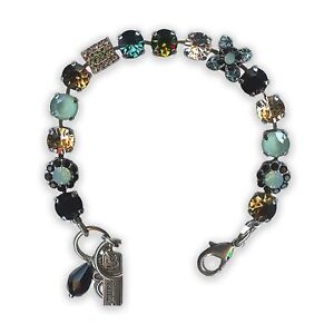 Bracelet by Mariana SOLIS Coll. Elegant Jet and Green Swarovski Crystals
