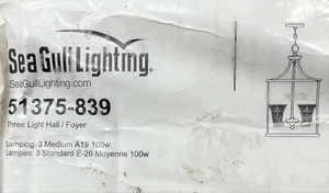 Sea Gull 51375-839 - 3 Light 16 inch Blacksmith Pendant Ceiling Light - Picture 1 of 2