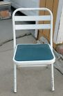White Metal Deck Foldable Chair Mid Century Durham Mfg Corp  Mode Muncie Indiana