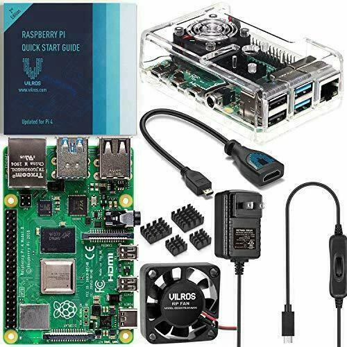 Vilros Raspberry Pi 4 4GB Basic Kit with Fan Cooled Case