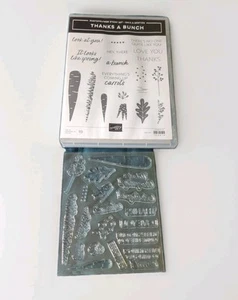 Juego de estampillas Stampin Up Thanks A Bunch Pascua primavera zanahorias frases dichos NUEVO - Imagen 1 de 3