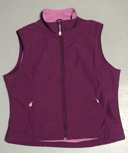 Chaleco LL Bean Mujer Talla Grande Púrpura Forrado de Vellón Nylon Exterior Bolsillos Capa - Imagen 1 de 10
