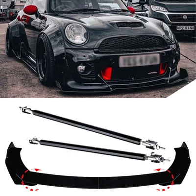 For Mini Cooper Paceman Front Bumper Lip Spoiler Splitter Body Kit+Strut Rods Foto 1 de 4