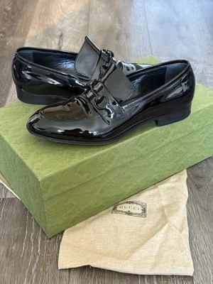 Gucci Men’s Ed Patent Leather Bit Loafers Sz 7UK (Worn Once) - Image 1 of 4
