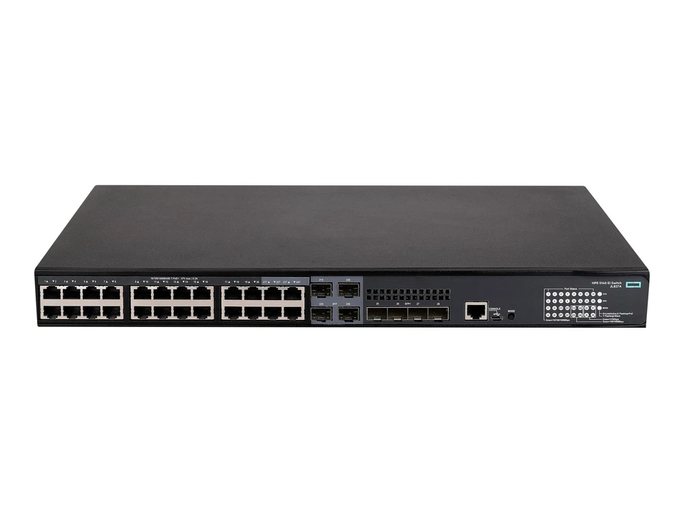 ^Conmutador HPE FlexNetwork 5140 24G PoE+ 4SFP+ EI [JL827A] Foto 1 de 1
