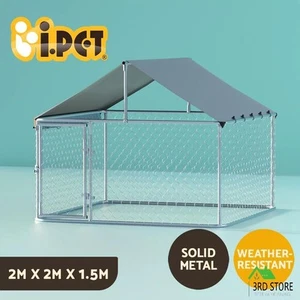 i.Pet Dog Kennel Large House XL Pet Run Cage Puppy Outdoor Enclosure With Roof - Picture 1 of 12