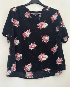 Crew Clothing navy floral top size 16 - Picture 1 of 5