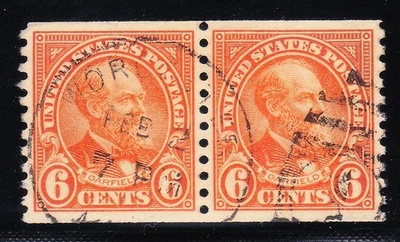 MOstamps -US #723 Used Coil Pair Grade XF-Sup 95 PSE cert -Lot # MO-6000 SMQ ??? - Image 1 of 2