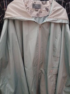 Gallery Womens Rain Jacket Green 3XL Zipper With Hood - Picture 1 of 10
