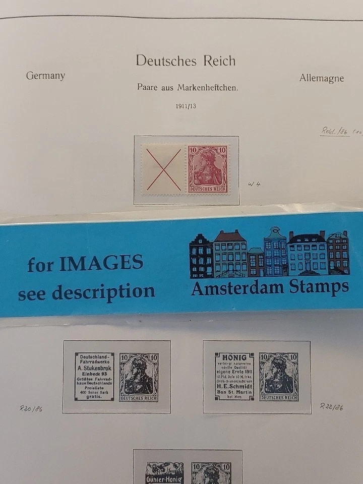 Germany Reich Combinations vf MH and MNH huge collection in KABE High CAT TOP! - Image 1 of 1