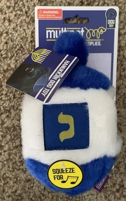 Multipet 6.5" Hanukkah Dreidel Dog Toy With Sound Battery Included Holiday Song - Image 1 of 4
