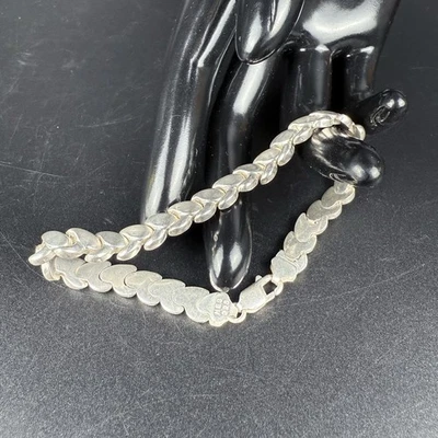 Vintage Puffy Hearts 925 Sterling Silver Bracelet 8.25" - Image 1 of 4