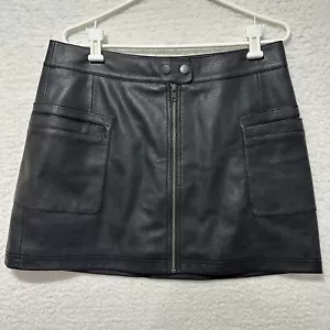 Free People Women's Black Faux Leather Skirt Size 12 - Picture 1 of 7